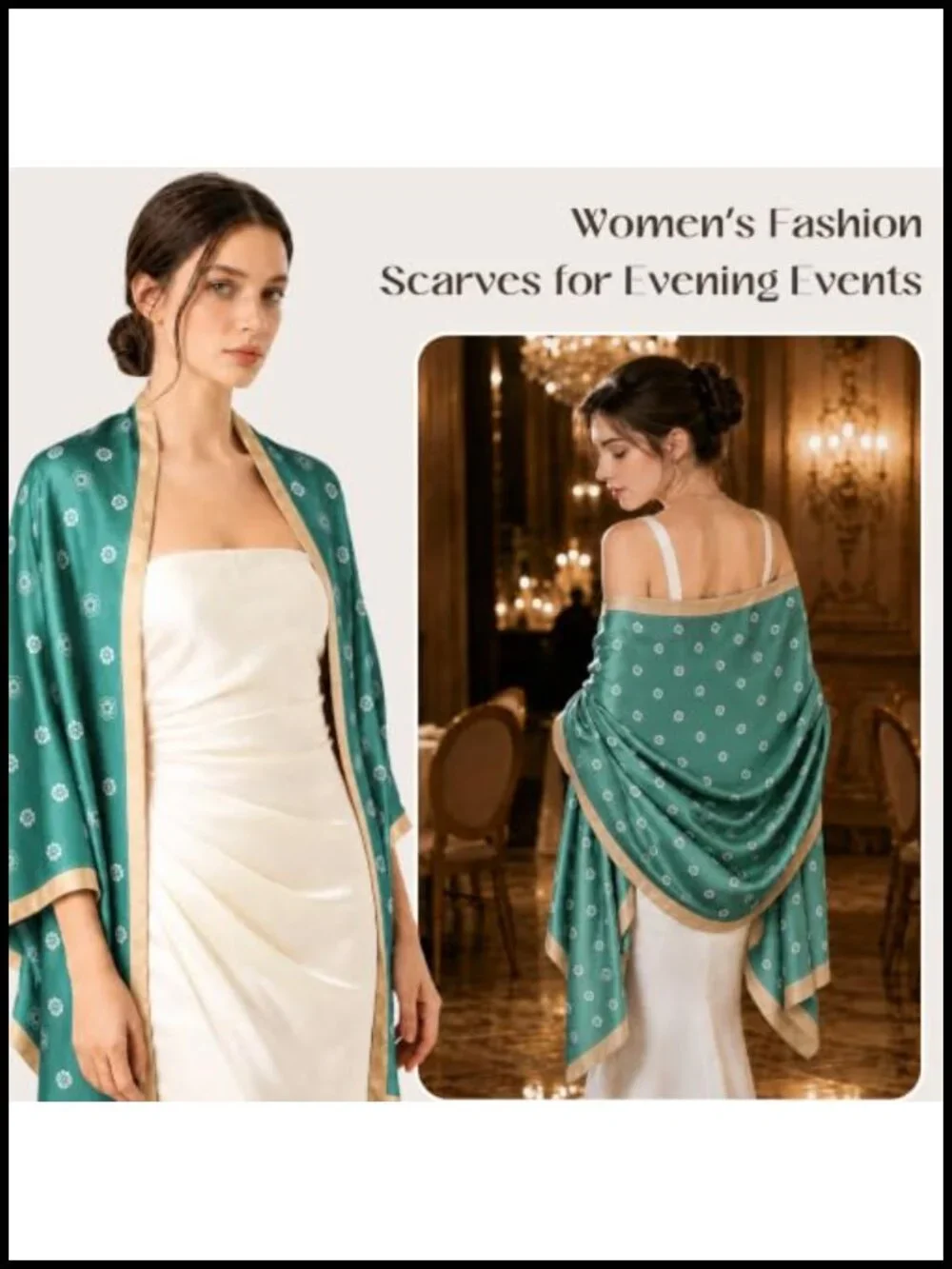 Silk-Feel Satin Travel Scarf for Women, Large Shawl Wrap, Fashion Scarf,